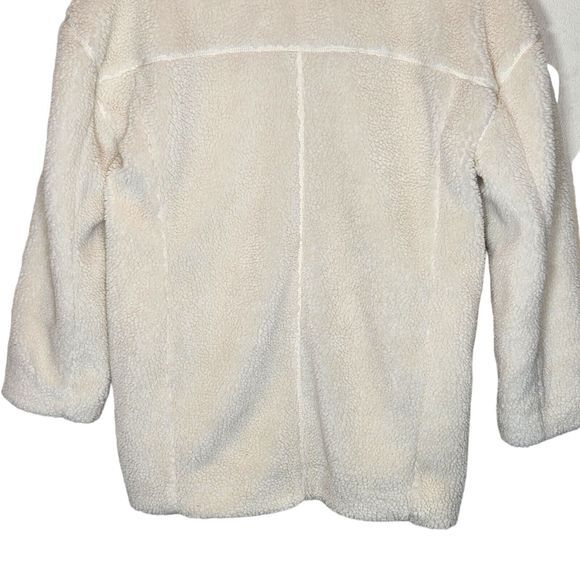 Gap‎ womens XS cream oversized teddy Shacket Cacoon Jacket Coat - Picture 10 of 16